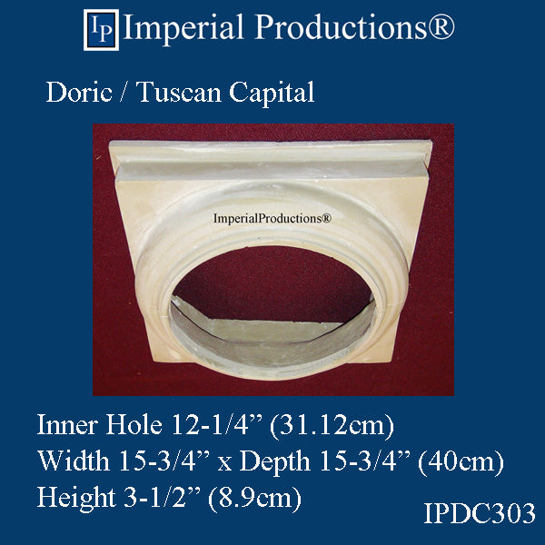 IPDC303-CAP-APOL-PK2 Doric Capital ArchPolymer Hole 12-1/4", Pack of 2 - Custom Order