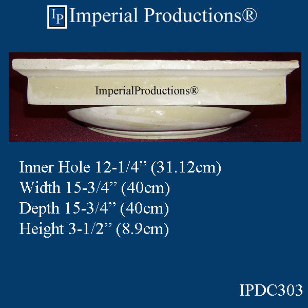IPDC303-CAP-APOL-PK2 Doric Capital ArchPolymer Hole 12-1/4", Pack of 2 - Custom Order