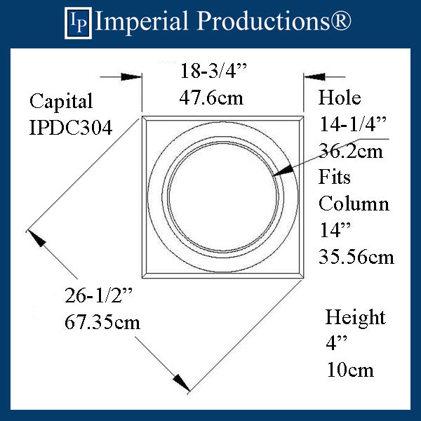 IPDC304-APOL-PK2 Doric Capital ArchPolymer Hole 14-1/4", Pack of 2 - Custom Order