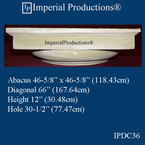 IPDC36-CAP-FG-PK2 Doric Capital Fiberglass Hole 30-1/2" , Pack of 2, Custom Priced