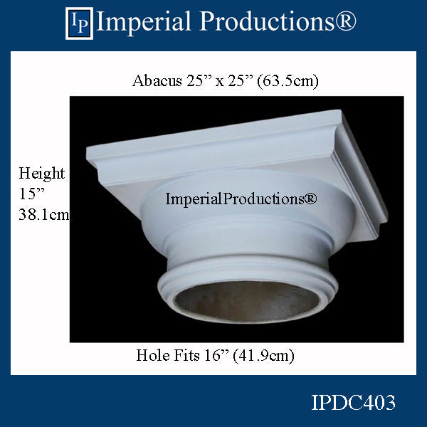 IPDC403-CAP Doric Capital Fits 16" ArchPolymer add to cart for freight or free depot pickup
