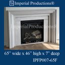 IPFP007-65FH-SM Modern Fireplace Mantel 65 inch wide with 3 Fillers