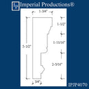 IPJP4070-POL-PK8 Closed Header 5-1/2" High x 6 FT ArchPolymer Pack of 8 (48 Feet) Custom Order