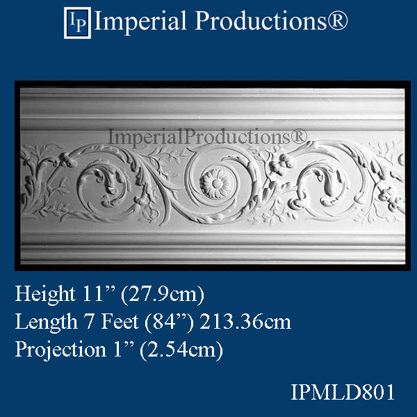 IPMLD801-POL-PK1 Frieze Width 11" x Projection 1" Length 84" (213.36cm), ArchPolymer Add to Cart for Shipping Costs or Free Depot Pickup