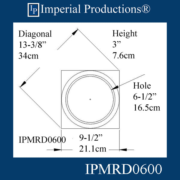 IPMRD0600-BASE-POL-PK2 Tuscan Base Hole 6-1/2" ArchPolymer Pack of 2