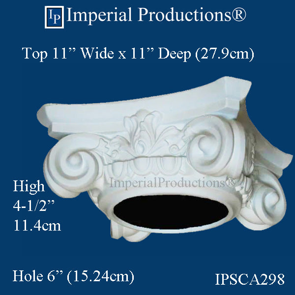 IPSCA298-POL-PK2 Scamozzi Capital Fits 6" Column Pack of 2 - Custom Order