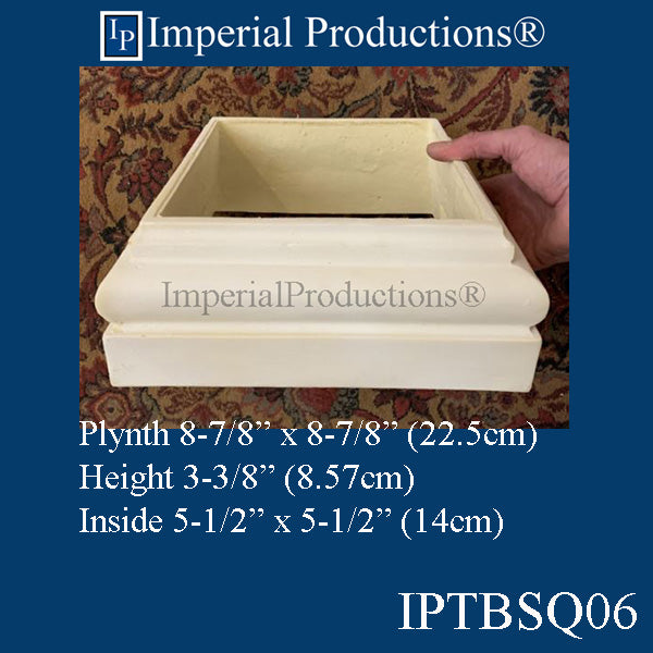 IPTBSQ06-POL Tuscan Square Base 8-7/8" x 8-7/8" Inside 5-1/2" Pack of 2