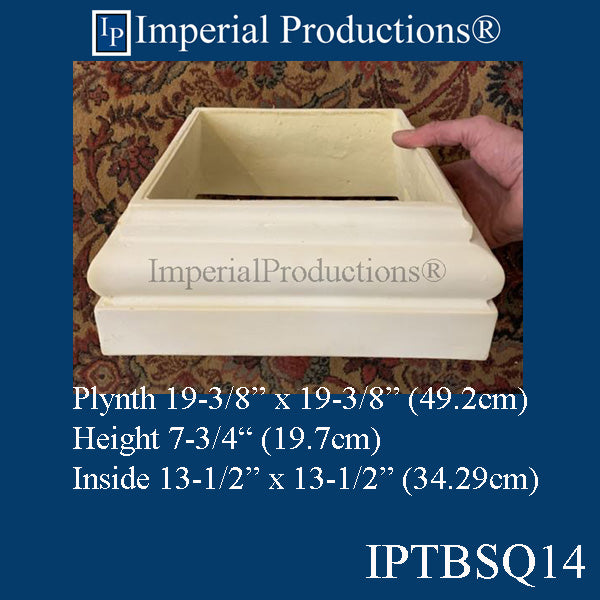 IPTBSQ14-POL Tuscan Square Base Inside Square 13-1/2" Custom Order Pack of 2