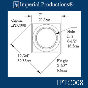 IPTC008-POL-PK2 Tuscan Capital - Hole 6-5/8" Pack of 2, add to cart for shipping or Free Depot Pickup