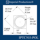 IPTC512-POL-PK2 Tuscan Capital with Hole 11-7/8", Pack of 2