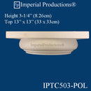 IPTC503-POL-PK2 Tuscan Capital with Hole 10-1/8", Pack of 2
