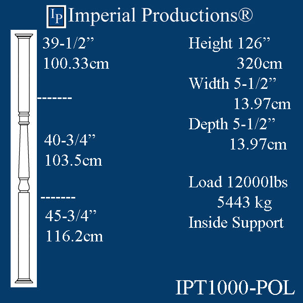 IPTP1000-POL Load Bearing Porch Posts ArchPolymer, Print Brochure to Order $351.69