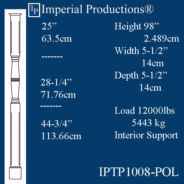 IPTP1008-POL Load Bearing Porch Posts ArchPolymer, Print Brochure to Order $345.02