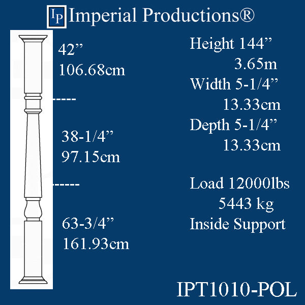 IPTP1010-POL Load Bearing Porch Posts ArchPolymer, Print Brochure to Order $483.93