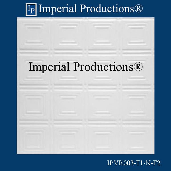 IPVR003-T1-N-F2-PK20 Real Tin Ceiling Nail Up Panel White Primed Pack of 20, Custom Order