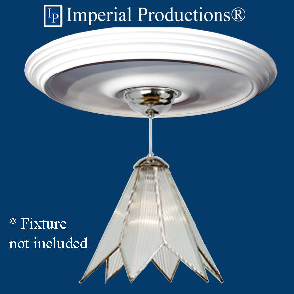 IPMED502-PLA medallion shown with chandelier