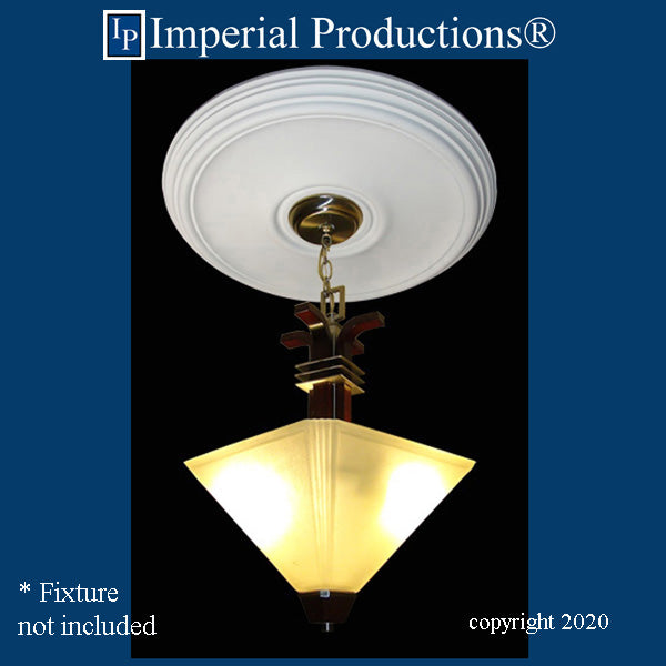 IPMED502-PLA medallion shown with chandelier (not included)
