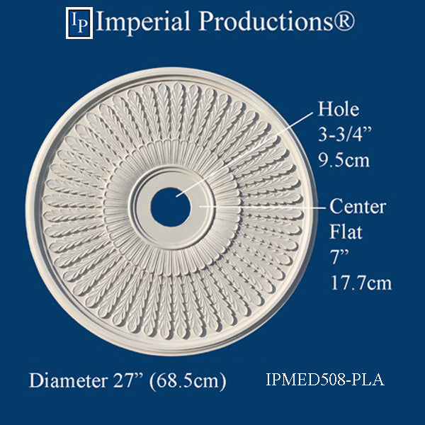 IPMED508-GRG Federal Medallion 27" GRG-NeoPlaster, Add to Cart for Shipping Costs or Free Depot Pickkup