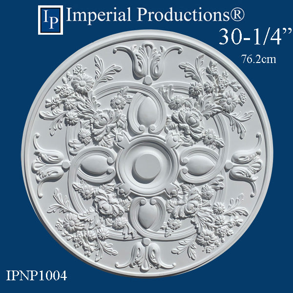 IPNP1004-POL Art Nouveau Medallion 30-1/4" (76.2cm) ArchPolymer, Add to Cart for Shipping or Free Depot Pickup
