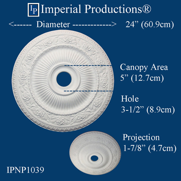 IPNP1039-POL Art Nouveau Medallion 24" (60.9cm) ArchPolymer, Add to Cart for Shipping or Free Depot Pickup