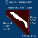 IPNP4013-POL-PK6 Length Crown 3-3/8" Height, ArchPolymer Pack 6