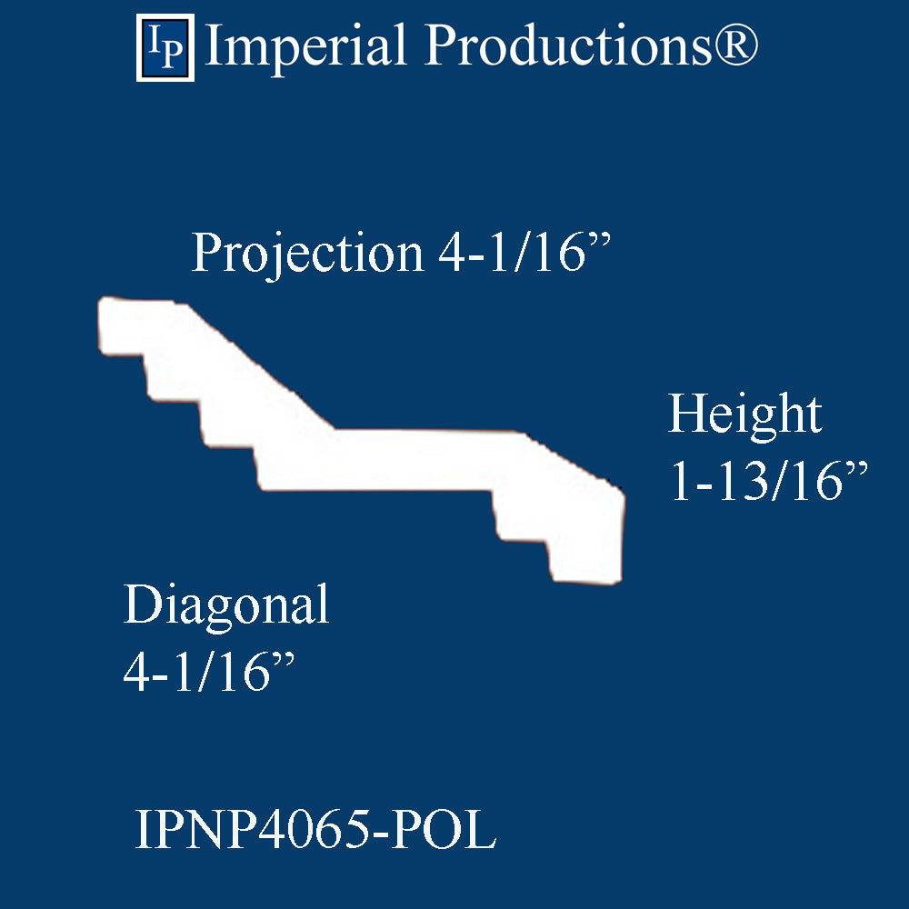 IPNP4065-POL-PK6 Modern Stepped Crown Diagonal 4-7/16" Pack of 6