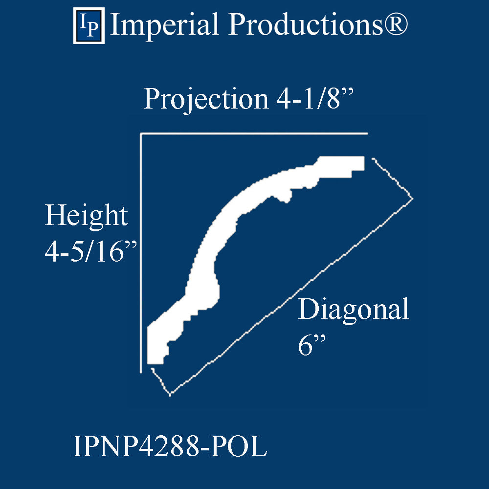 IPNP4288-POL Crown 4-5/16" high x 4-1/8" deep Pack of 6