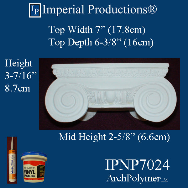 IPNP7024-POL Roman Ionic Capital Bottom Astragal 5-1/4"
