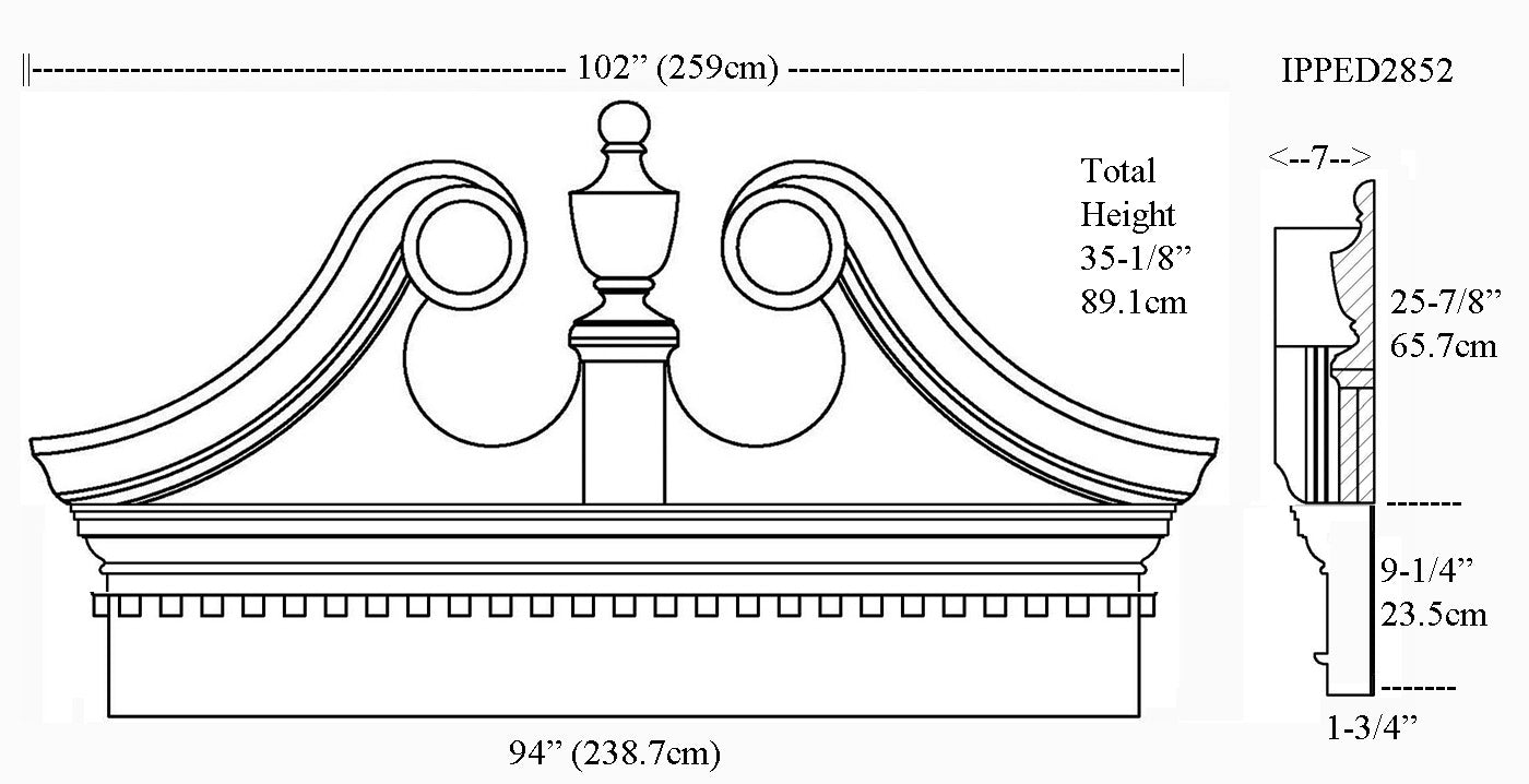 IPPED2852 Ramshead pediment