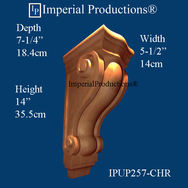 IPUP257-CHR Biedermeier Scroll Corbel Cherry