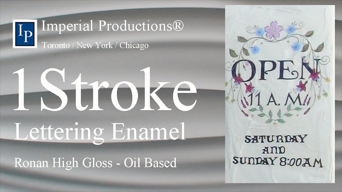 One Stroke Lettering Enamel for Signs Oil based, lead free, low odor high gloss