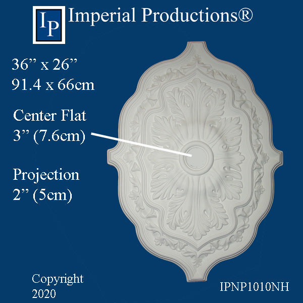 IPNP1010NH-POL Art Nouveau Medallion 36" x 26" (31.4 x 66cm) ArchPolymer, Add to Cart for Shipping or Free Depot Pickup