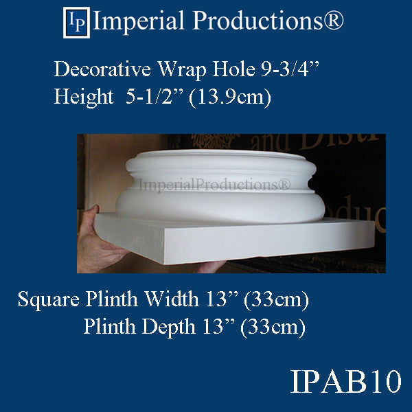 IPAB10-BASE-APOL-PK4 Attic Base Hole 9-5/8" ArchPolymer pack of 4 Custom Order