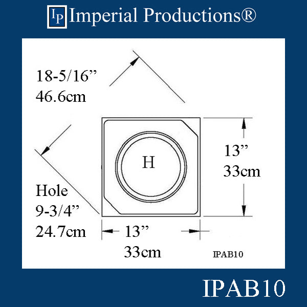 IPAB10-BASE-APOL-PK4 Attic Base Hole 9-5/8" ArchPolymer pack of 4 Custom Order