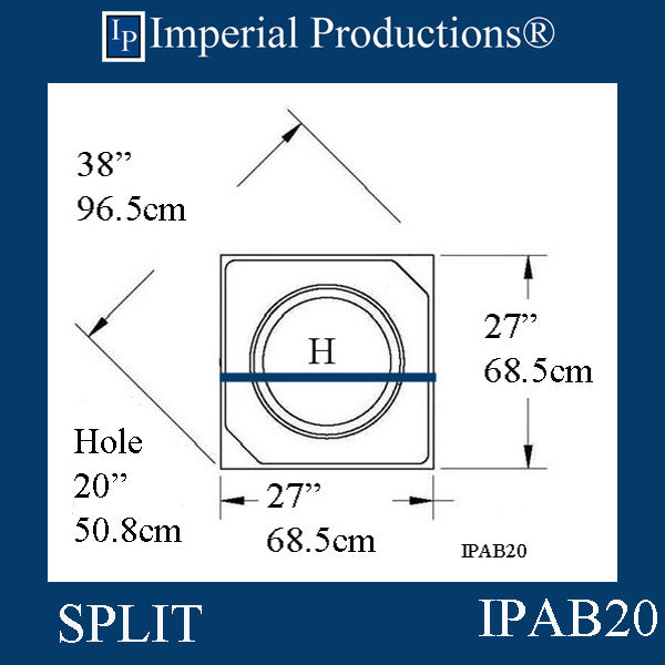 IPAB20-EPOL-SPLIT-PK2 Attic Base Hole 20" EconPolymer Split pack of 2