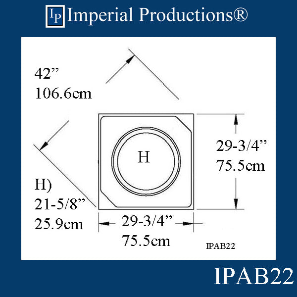 IPAB22-POL-PK4 Attic Base Hole 21-3/4" ArchPolymer pack of 4 Custom Order
