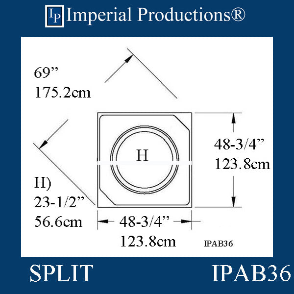 IPAB36-FG-SPLIT-PK2 Attic Base Hole 36" Fiberglass Split pack of 2