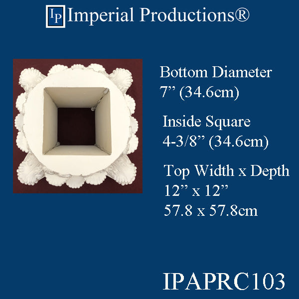 IPAPRC103-POL Roman Corinthian Round Capital Bottom Diameter 7 inches