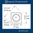 IPATTC120-POL-PK2 Attic Base Hole 8-3/16" pack of 2, Custom Order