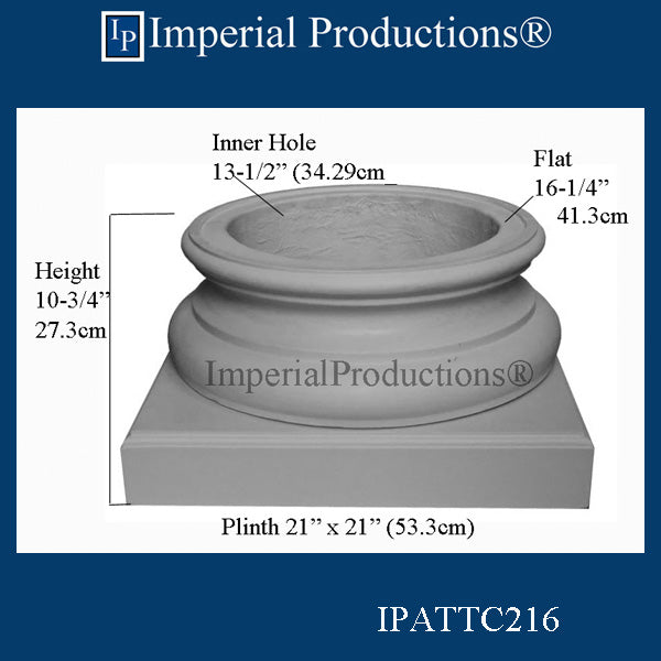 IPATTC216-GRG-PK2 Attic Base Hole 16-1/4" GRG-NeoPlaster pack of 2