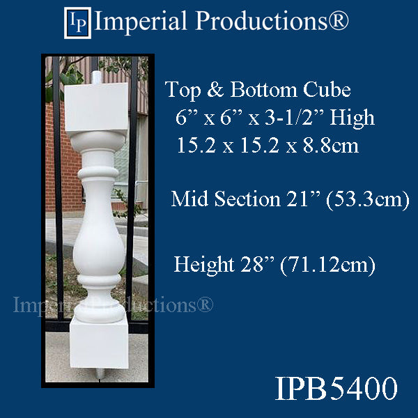 IPB5400 Villa Series 3 Baluster 28 inch, Pack of 6