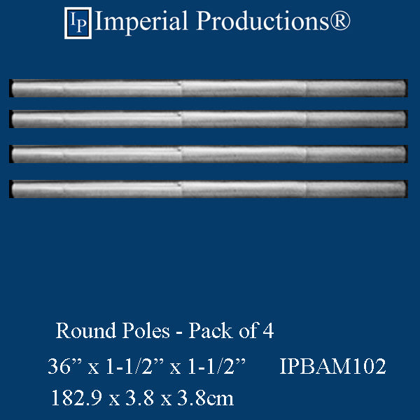 IPBAM102-POL-4 Faux Bamboo Pole ArchPolymer 36" x 1-1/2" x 1-1/2" Pack of 4