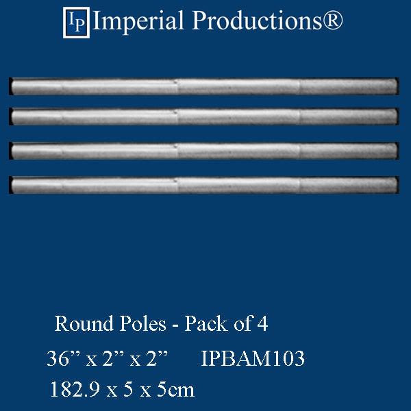 IPBAM103-POL-4 Faux Bamboo Pole ArchPolymer 36" x 2" x 2" Pack of 4
