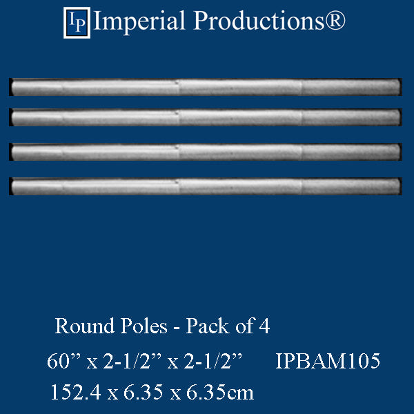 IPBAM105-POL-4 Faux Bamboo Pole ArchPolymer 60" x 2-1/2" x 2-1/2" Pack of 4