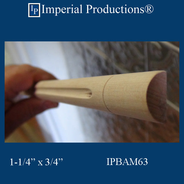 IPBAM63-MAP-1 Bamboo Profile Hand Carved Maple 1-1/4" x 3/4" x 7 Feet Sold each