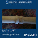 IPBAM81-MAP-1 Bamboo Profile Hand Carved Maple 3/4" x 3/8" x 7 Feet Sold each