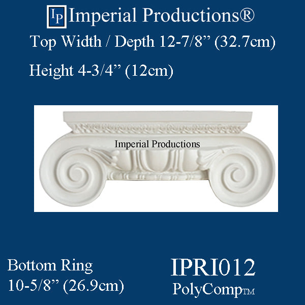 IPRI012-PCOMP-PK2 Roman Ionic Capital PolyComp Pack of 2