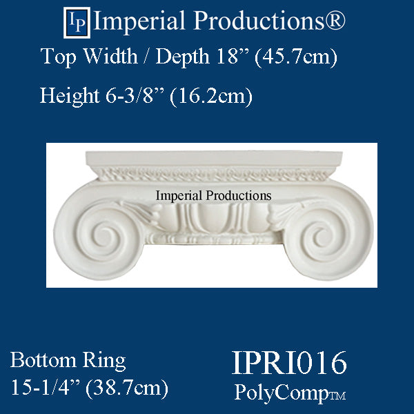 IPRI016-PCOMP-PK2 Roman Ionic Capital PolyComp Pack of 2