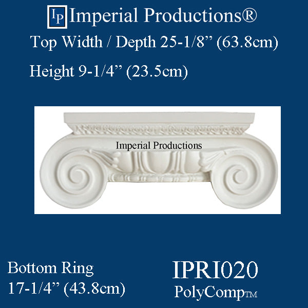 IPRI020-PCOMP-PK2 Roman Ionic Capital EconPolymer Pack of 2