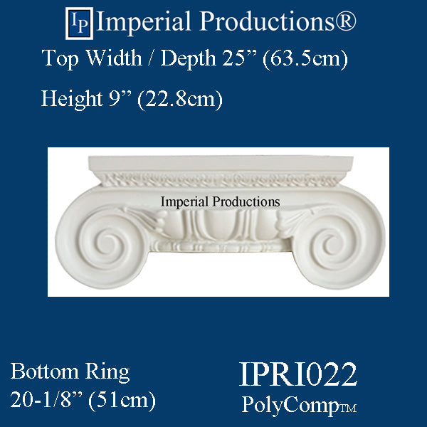 IPRI022-PCOMP-PK2 Roman Ionic Capital EconPolymer Pack of 2